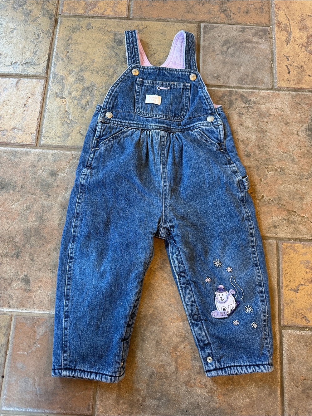 Oshkosh Baby Fleece Lined Denim Overalls